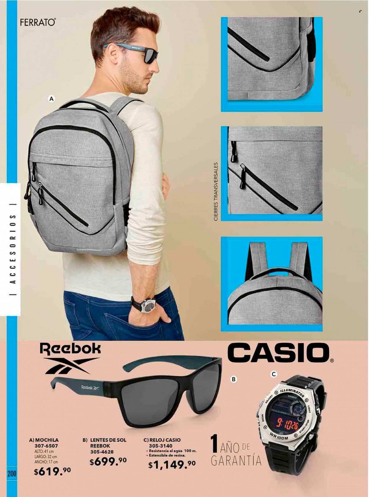 thumbnail - Folleto actual Andrea - Ventas - Reebok, mochila, reloj, lentes de sol. Página 200.