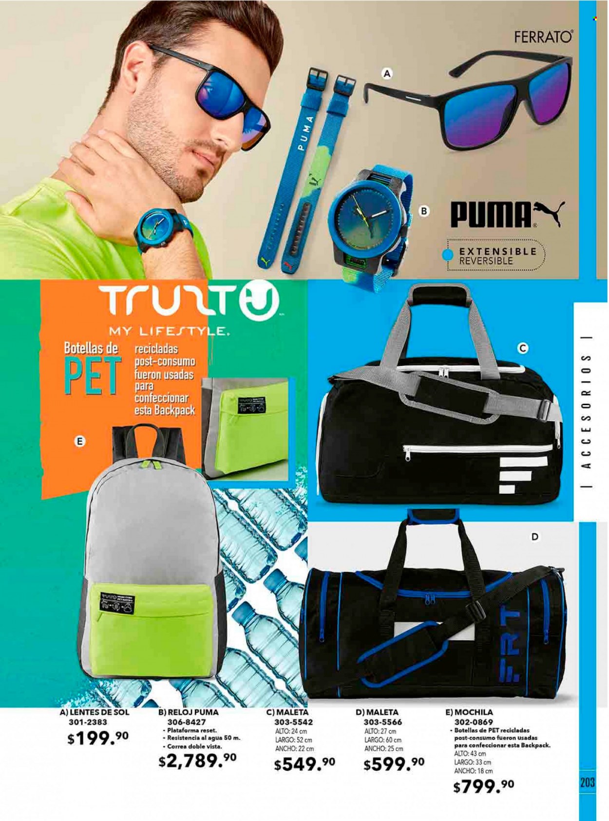 thumbnail - Folleto actual Andrea - Ventas - Puma, maleta, mochila, reloj, lentes de sol. Página 203.