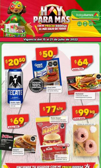 Folleto actual Bodega Aurrerá - 15.7.2022 - 21.7.2022.