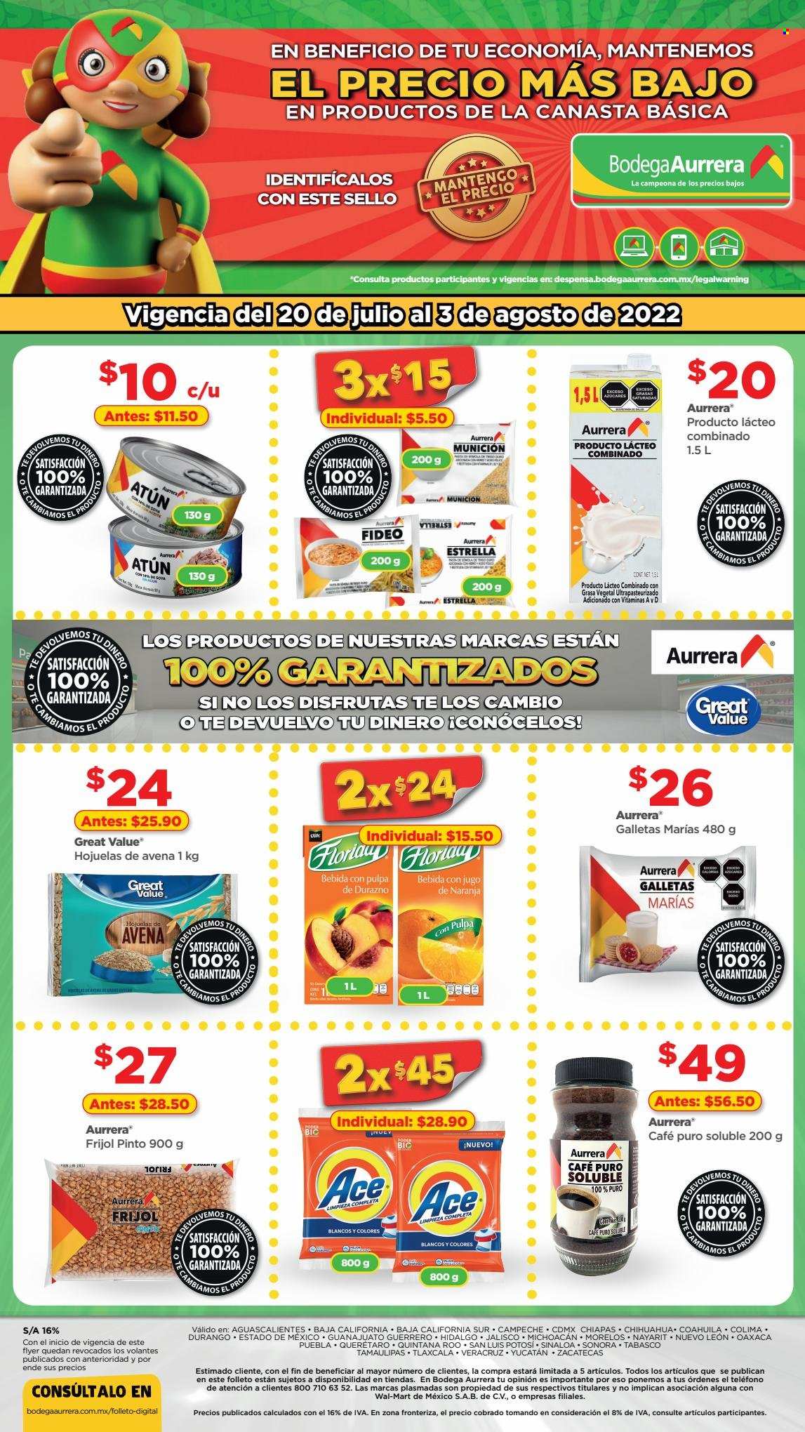 Catálogo Bodega Aurrerá - 20.7.2022 - 3.8.2022. Página 1