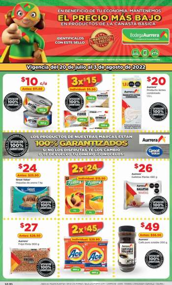 Folleto actual Bodega Aurrerá - 20.7.2022 - 3.8.2022.