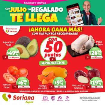 Folleto actual Soriana Súper - 22.7.2022 - 25.7.2022.