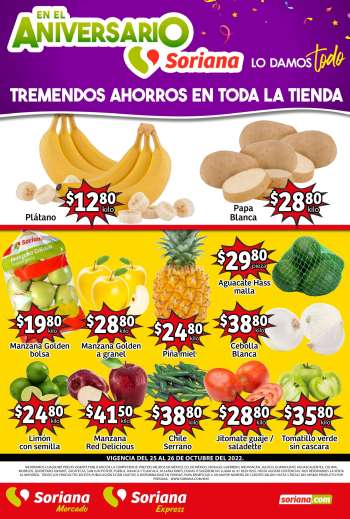 Folleto actual Soriana - 25.10.2022 - 26.10.2022.