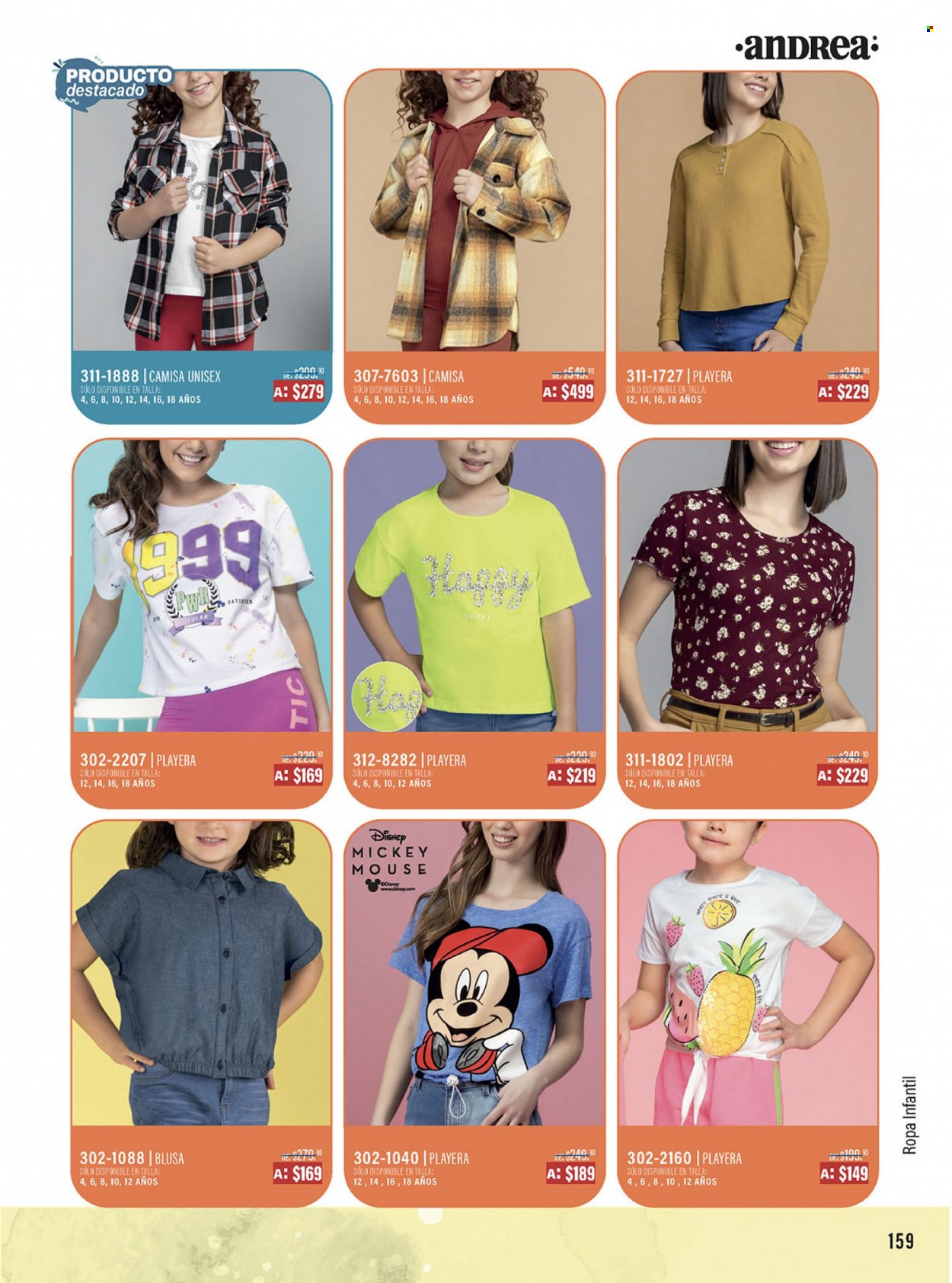 thumbnail - Folleto actual Andrea - 30.10.2022 - 31.12.2022 - Ventas - Mickey Mouse, Disney, camisa, blusa. Página 159.