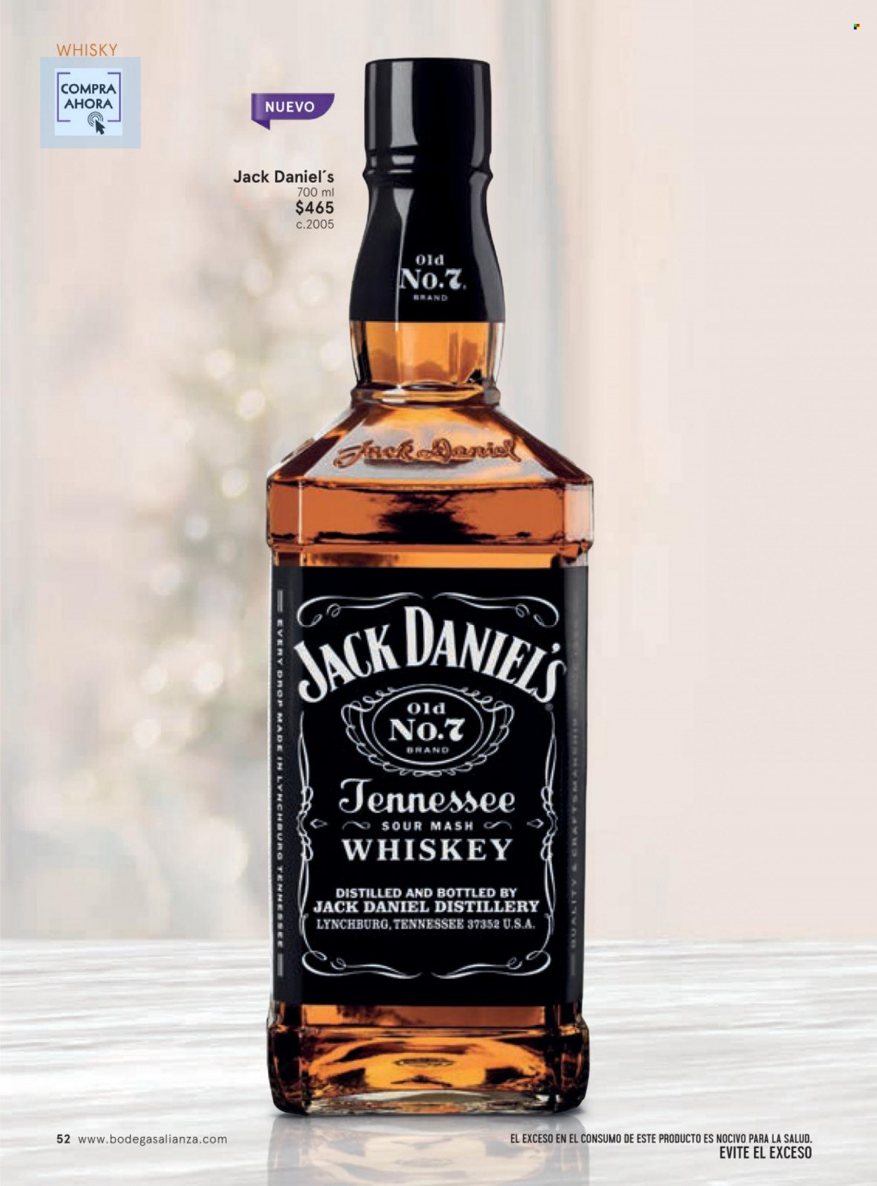 thumbnail - Folleto actual Bodegas Alianza - 1.11.2022 - 31.12.2022 - Ventas - bebida alcohólica, Jack Daniel’s, whisky. Página 56.