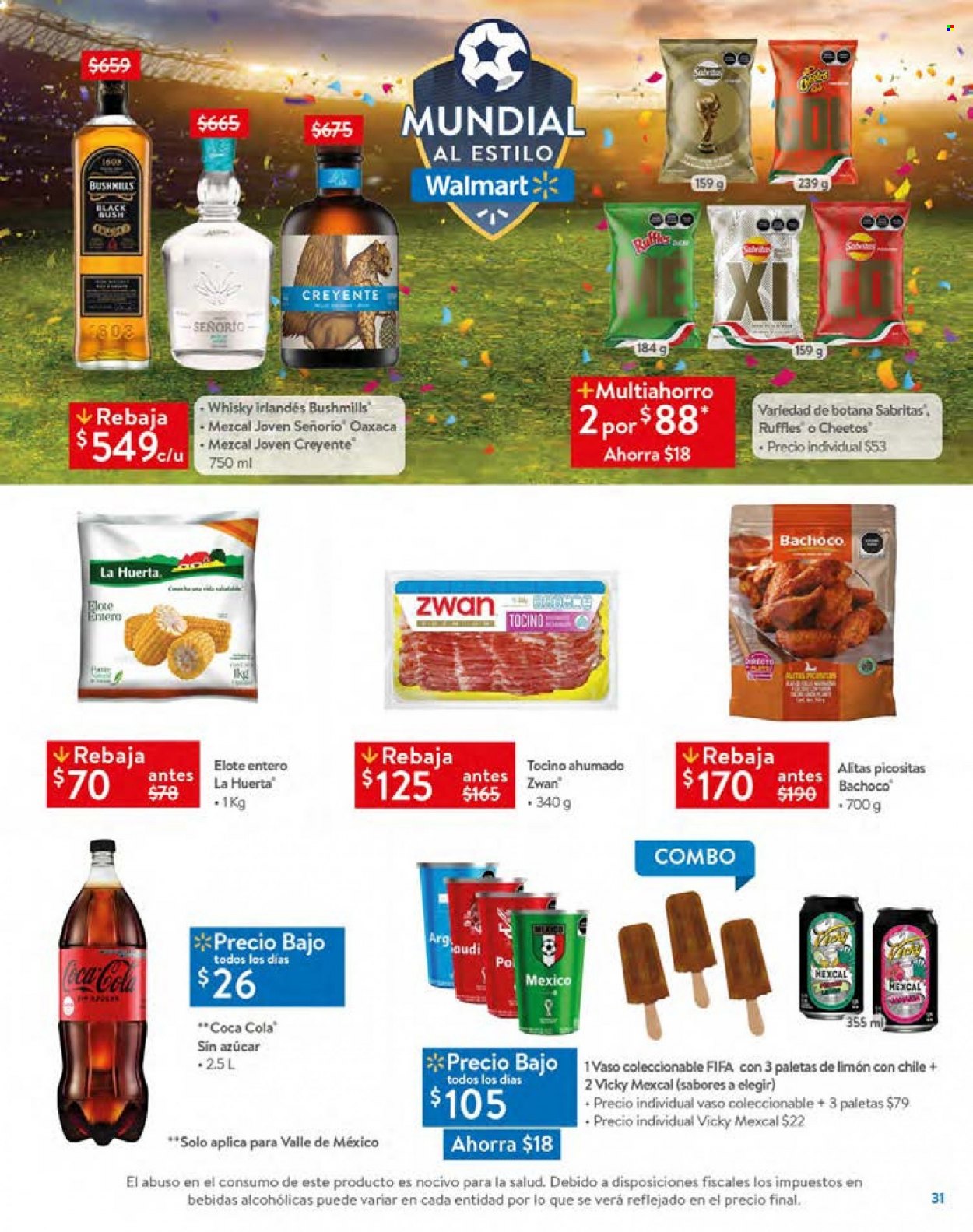 thumbnail - Folleto actual Walmart - 1.12.2022 - 15.12.2022 - Ventas - pan, Zwan, bebida, Cheetos, Ruffles, Coca-cola, whisky, Bushmills. Página 31.
