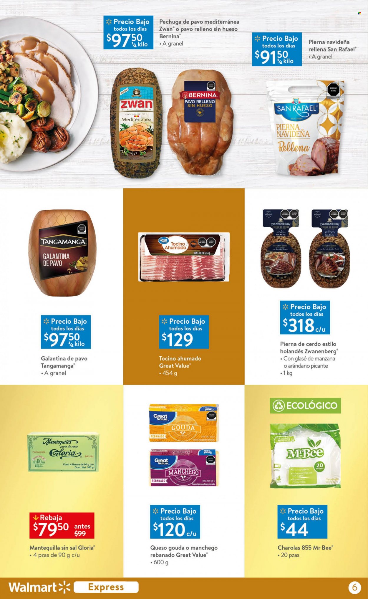 thumbnail - Folleto actual Walmart Express - 1.12.2022 - 15.12.2022 - Ventas - pechuga de pavo, Zwan, pavo relleno, queso, gouda, mantequilla, quitagrasas. Página 6.
