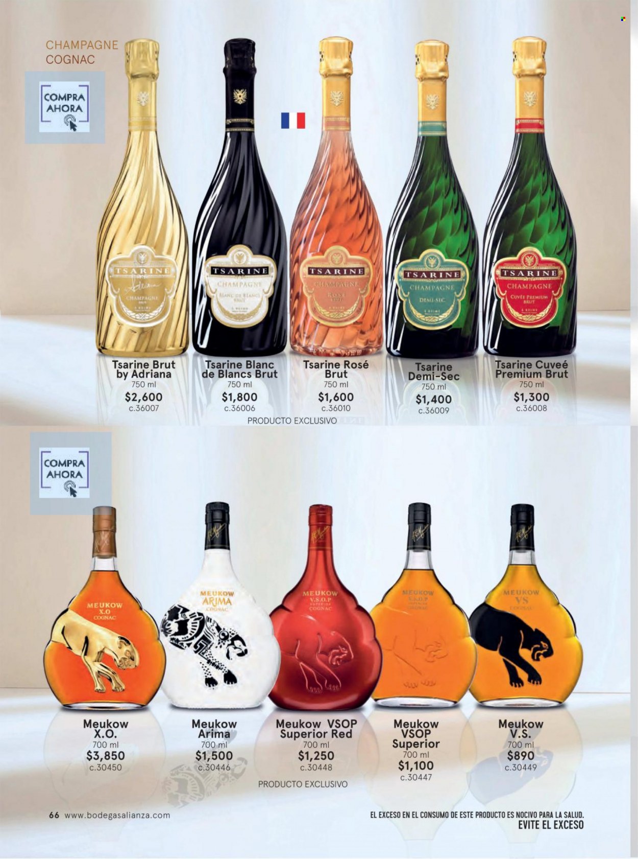 thumbnail - Folleto actual Bodegas Alianza - 1.1.2023 - 31.3.2023 - Ventas - bebida alcohólica, brut, champán, cognac. Página 68.