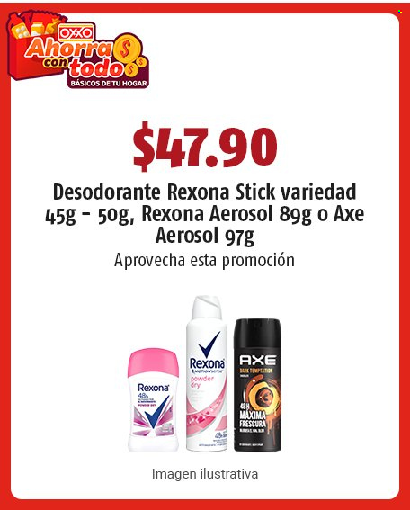 thumbnail - Folleto actual OXXO - 26.1.2023 - 15.2.2023 - Ventas - aerosol, Axe, Rexona, desodorante. Página 64.