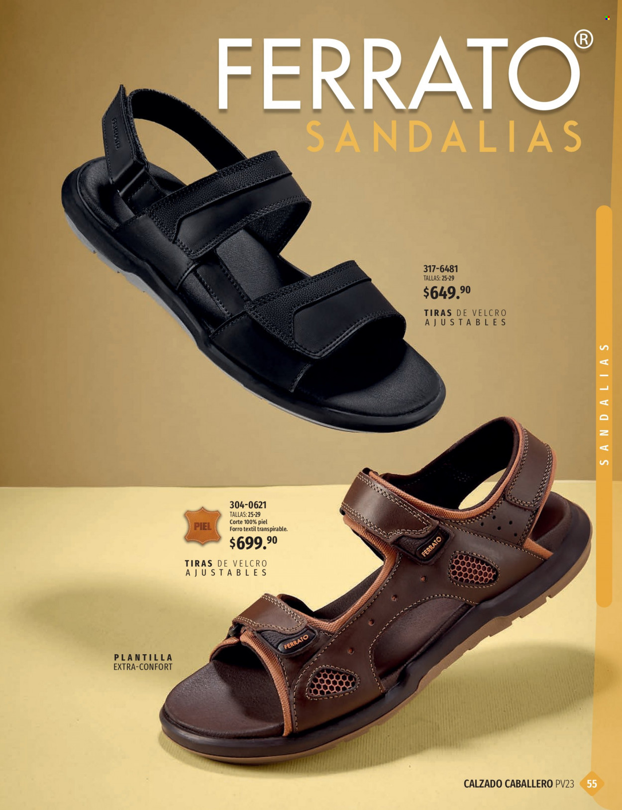thumbnail - Folleto actual Andrea - Ventas - sandalias, calzado caballero. Página 55.