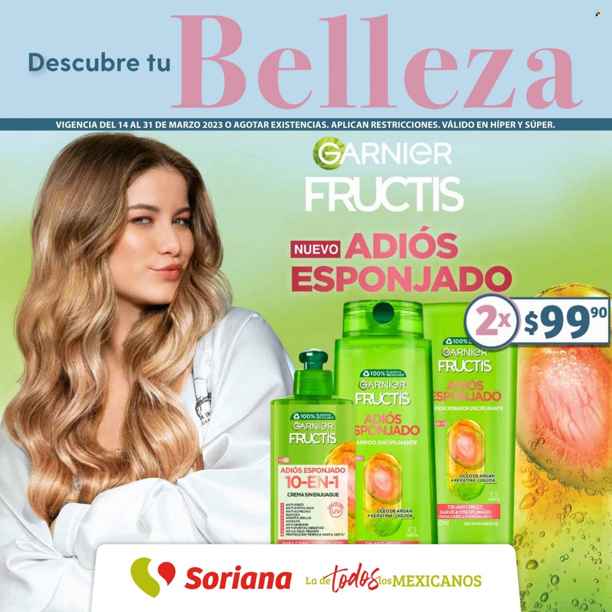 thumbnail - Folleto actual Soriana - 14.3.2023 - 31.3.2023 - Ventas - Garnier, crema, Fructis. Página 1.