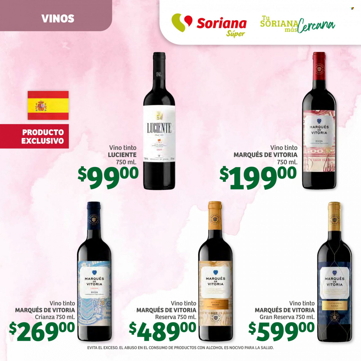 thumbnail - Folleto actual Soriana Súper - 14.3.2023 - 30.3.2023 - Ventas - bebida alcohólica, Gran Reserva, vino, vino tinto, Rioja, Crianza. Página 12.