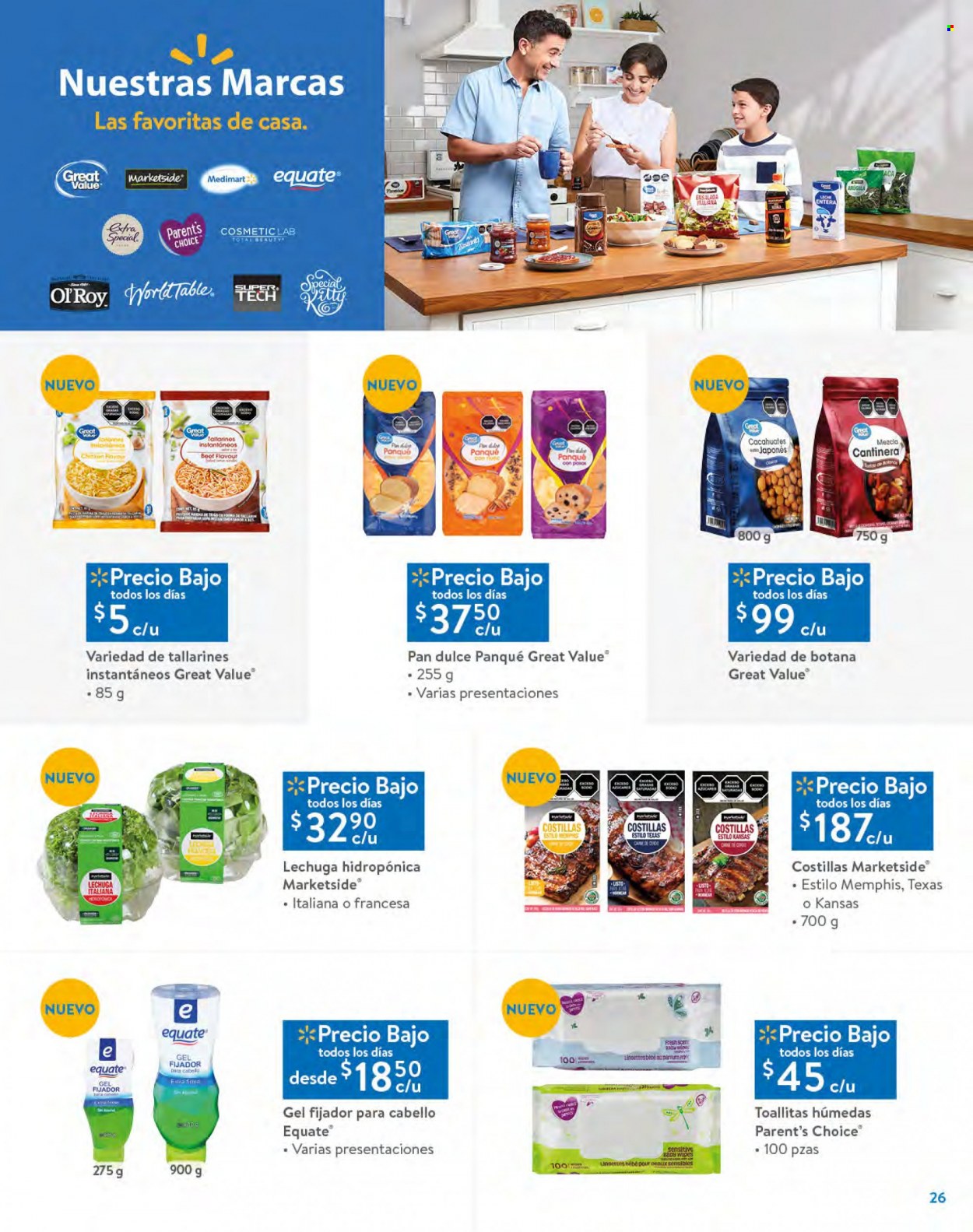thumbnail - Folleto actual Walmart - 15.3.2023 - 31.3.2023 - Ventas - costilla, toallitas, ensalada, lechuga, toallas húmedas, pan dulce, gel fijador. Página 26.
