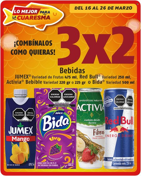 thumbnail - Folleto actual OXXO - 16.3.2023 - 26.3.2023 - Ventas - bebida, Activia, cereales, bebida energética, Red Bull, Jumex. Página 2.