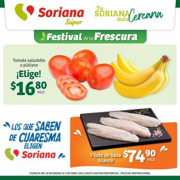 Folleto actual Soriana Súper - 30.3.2023 - 3.4.2023.