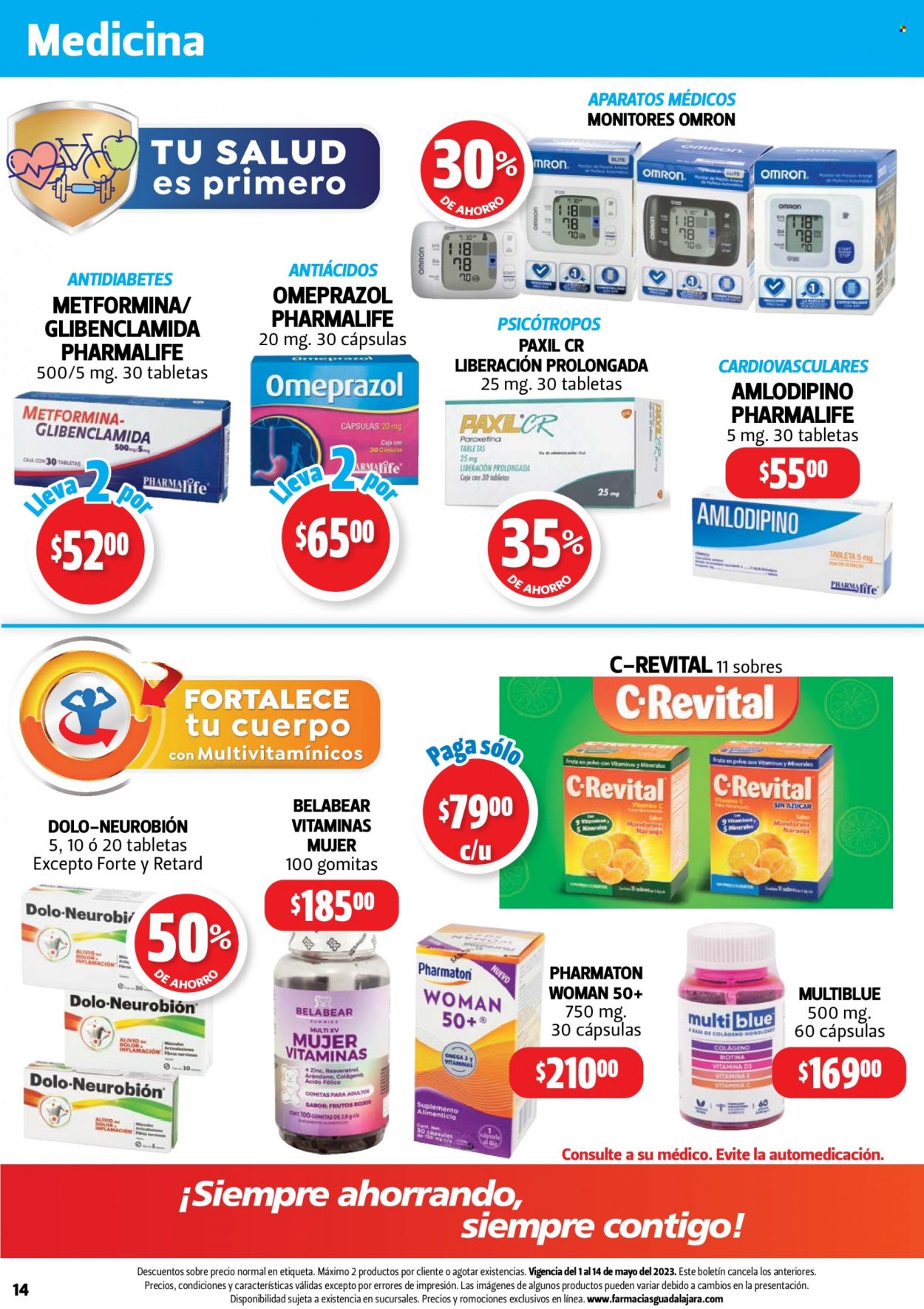 Catálogo Farmacias Guadalajara - 1.5.2023 - 14.5.2023. Página 14