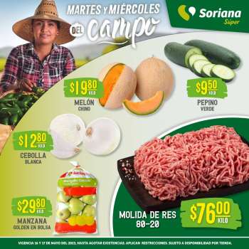 Folleto actual Soriana Súper - 16.5.2023 - 17.5.2023.
