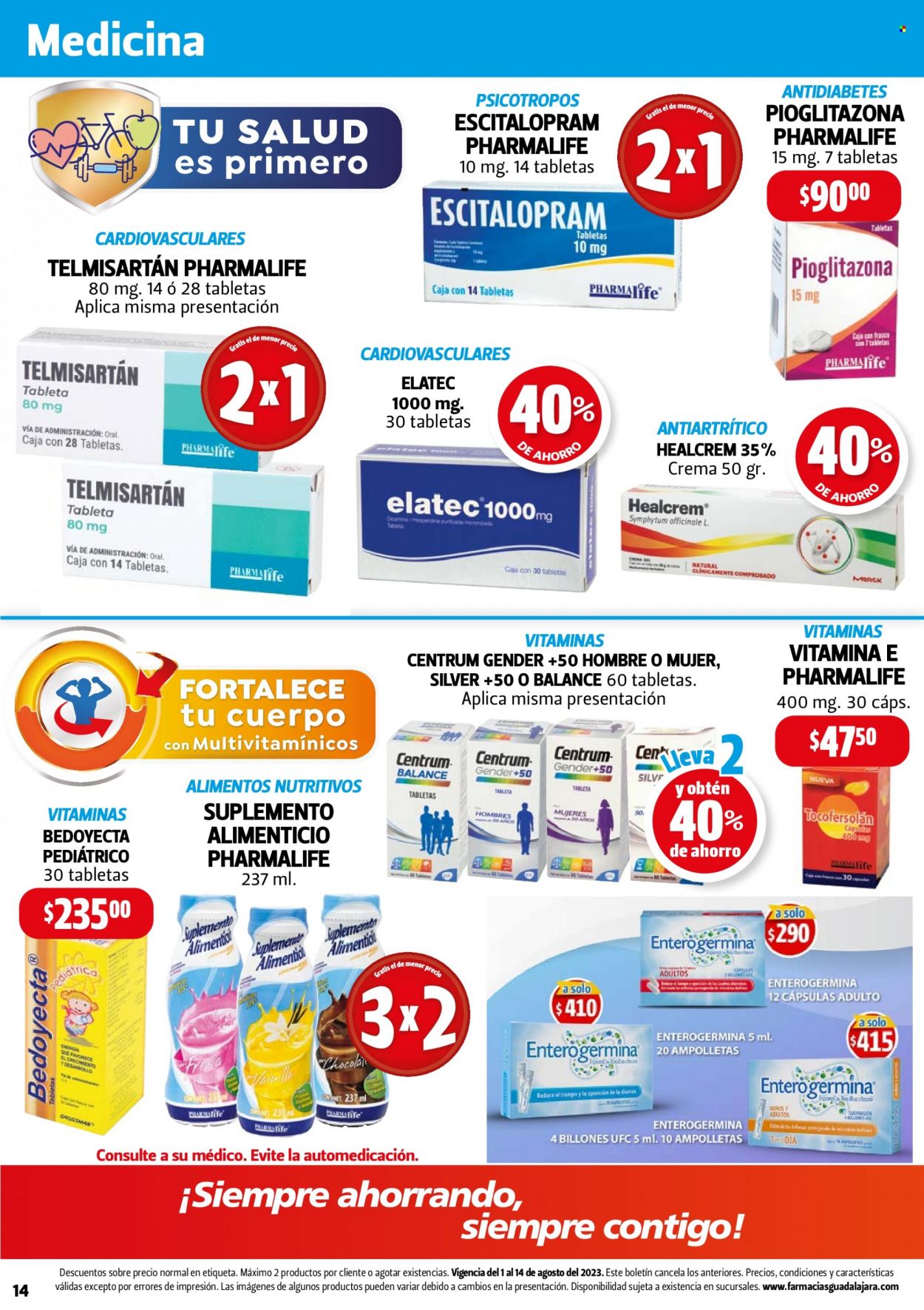 Catálogo Farmacias Guadalajara - 1.8.2023 - 14.8.2023. Página 14