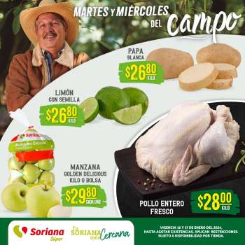 Folleto actual Soriana Súper - 16.1.2024 - 17.1.2024.