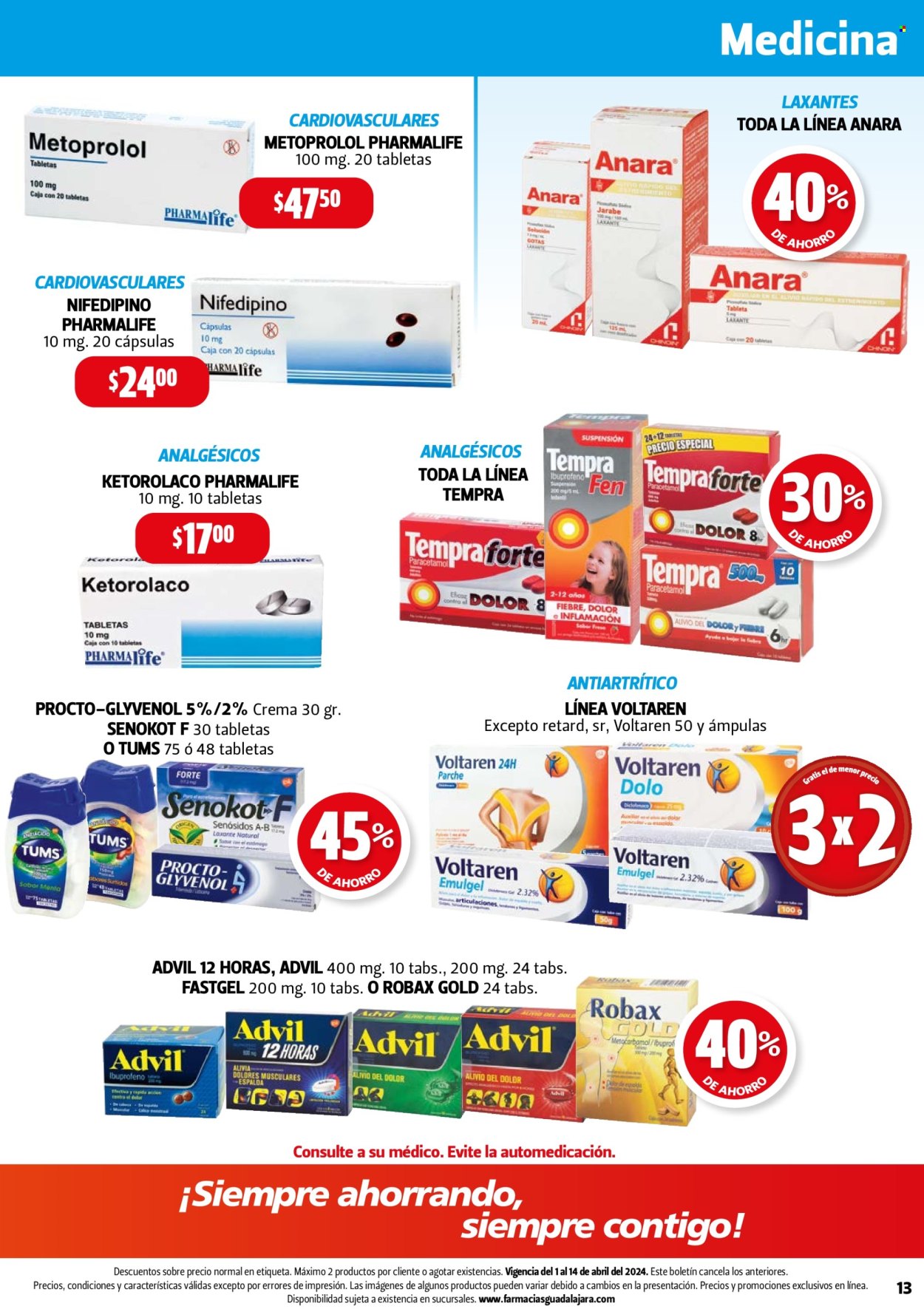 Catálogo Farmacias Guadalajara - 1.4.2024 - 14.4.2024. Página 13