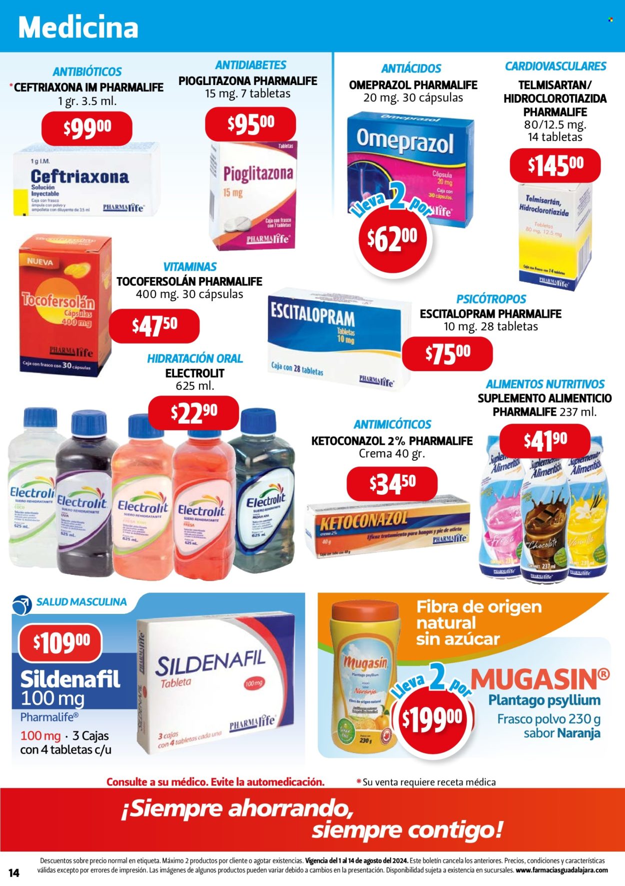 Catálogo Farmacias Guadalajara - 1.8.2024 - 14.8.2024. Página 14