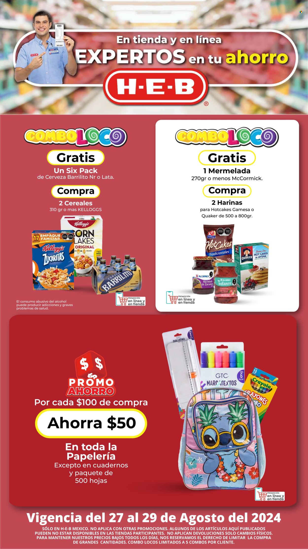 Catálogo H-E-B - 27.8.2024 - 29.8.2024. Página 1
