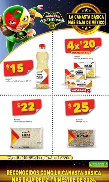 Folleto actual Bodega Aurrerá - 1.9.2024 - 30.9.2024.