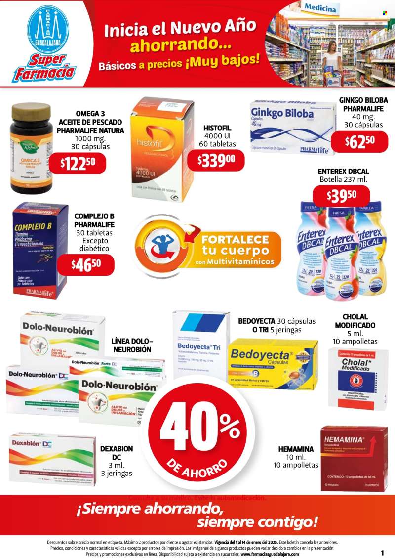 Folleto actual Farmacias Guadalajara - 1.1.2025 - 14.1.2025.