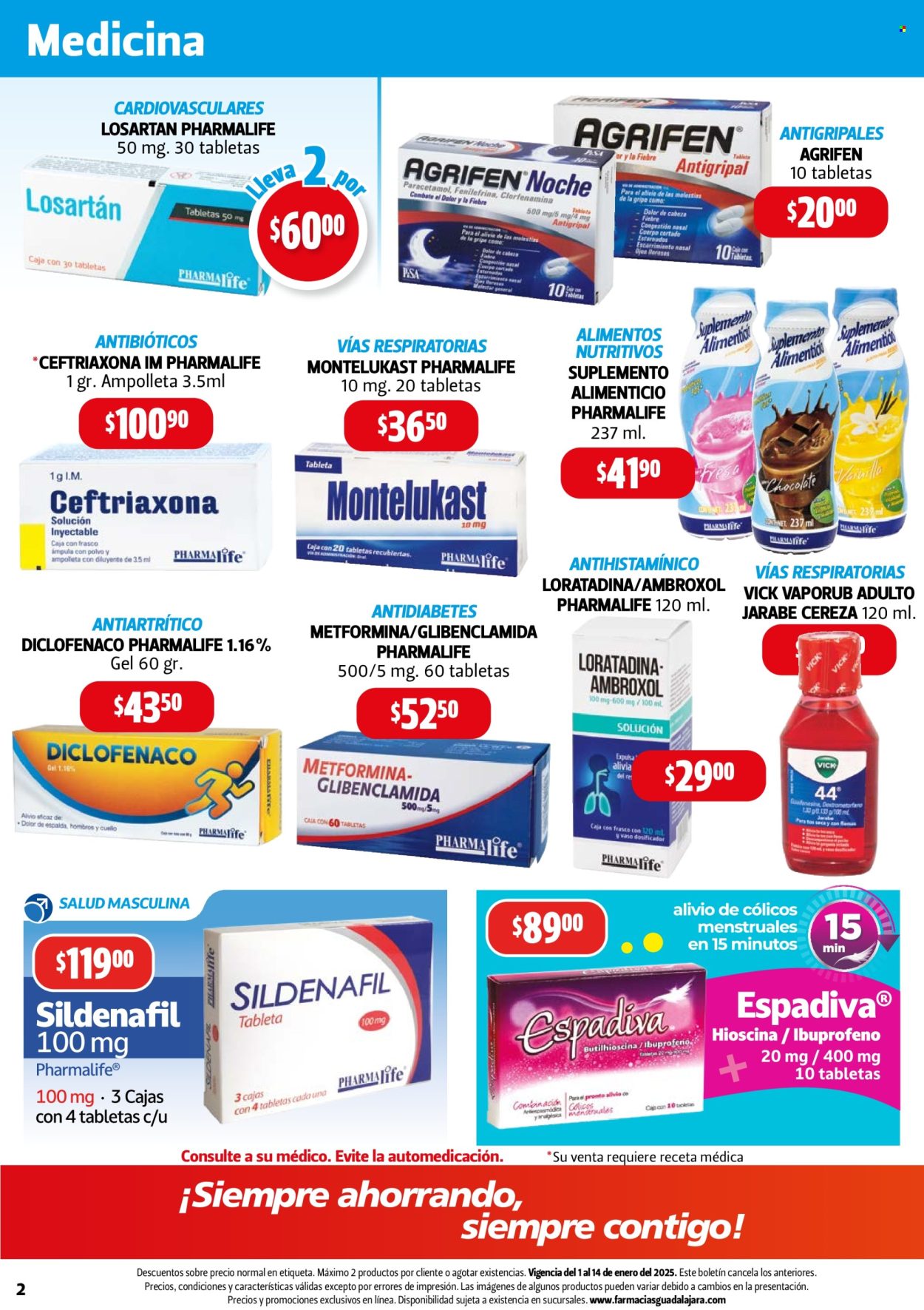 Catálogo Farmacias Guadalajara - 1.1.2025 - 14.1.2025. Página 2