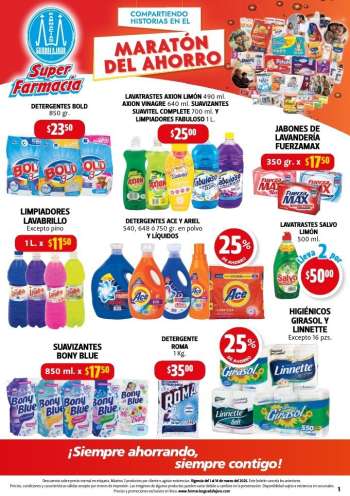 Folleto actual Farmacias Guadalajara - 1.3.2025 - 14.3.2025.