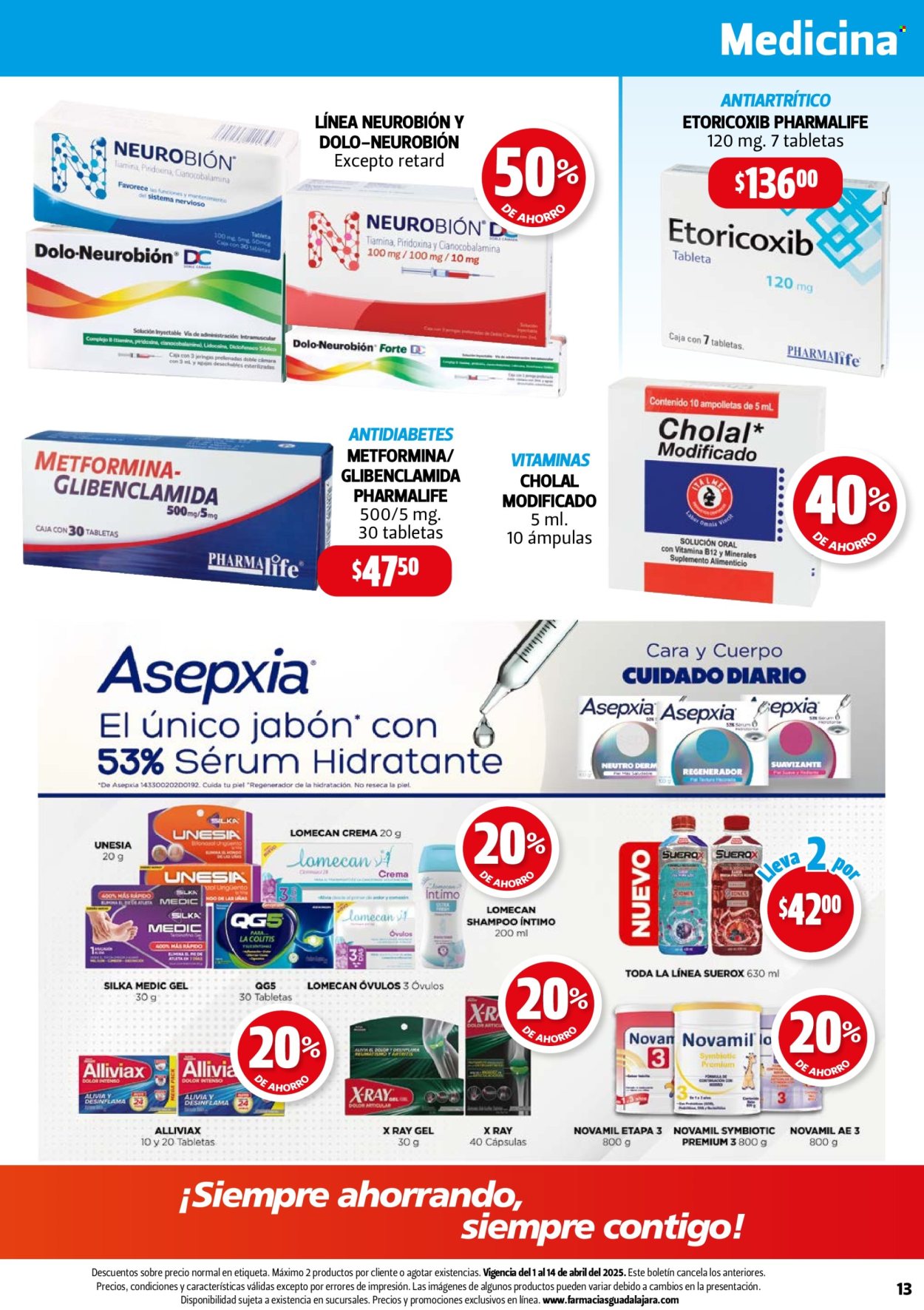 Catálogo Farmacias Guadalajara - 1.4.2025 - 14.4.2025. Página 13