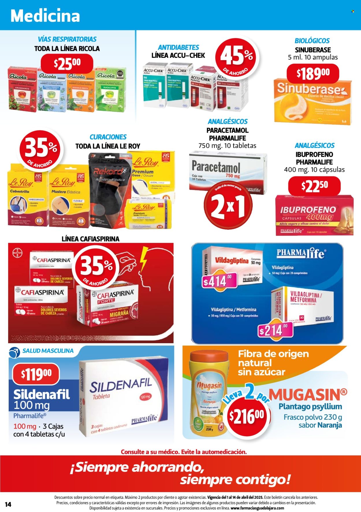 Catálogo Farmacias Guadalajara - 1.4.2025 - 14.4.2025. Página 14