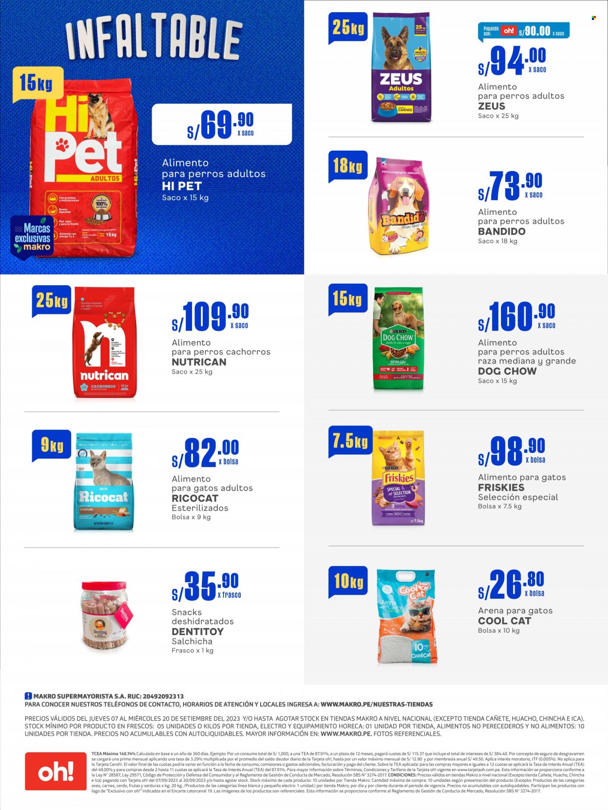 Folleto actual Makro - 7.9.2023 - 20.9.2023 - Ventas - Valor, arena para gato, Friskies, alimento para perros, alimentos para mascota. Página 9.