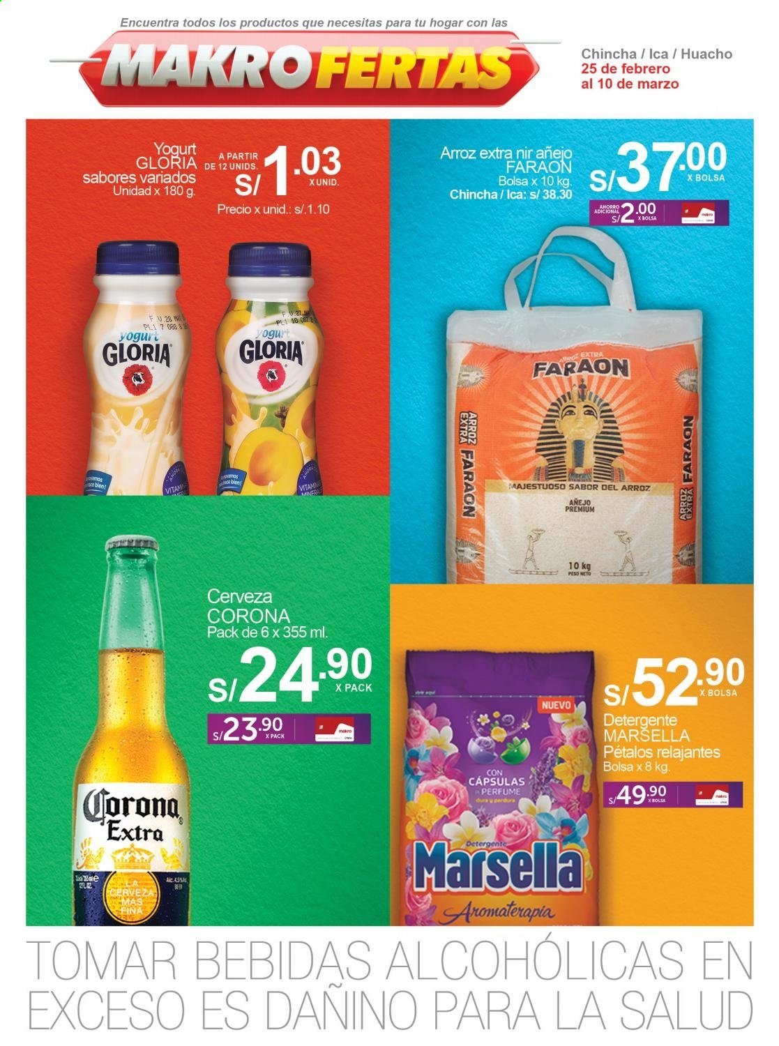 thumbnail - Folleto actual Makro - 25.2.2021 - 10.3.2021 - Ventas - Corona, cerveza, yogur, arroz, bebida, bebida alcohólica, detergente, perfume. Página 1.