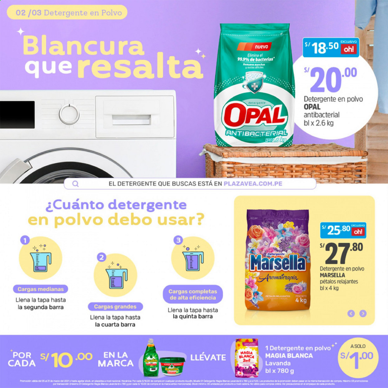 thumbnail - Folleto actual Plaza Vea - 5.3.2021 - 18.3.2021 - Ventas - detergente, detergente en polvo. Página 2.