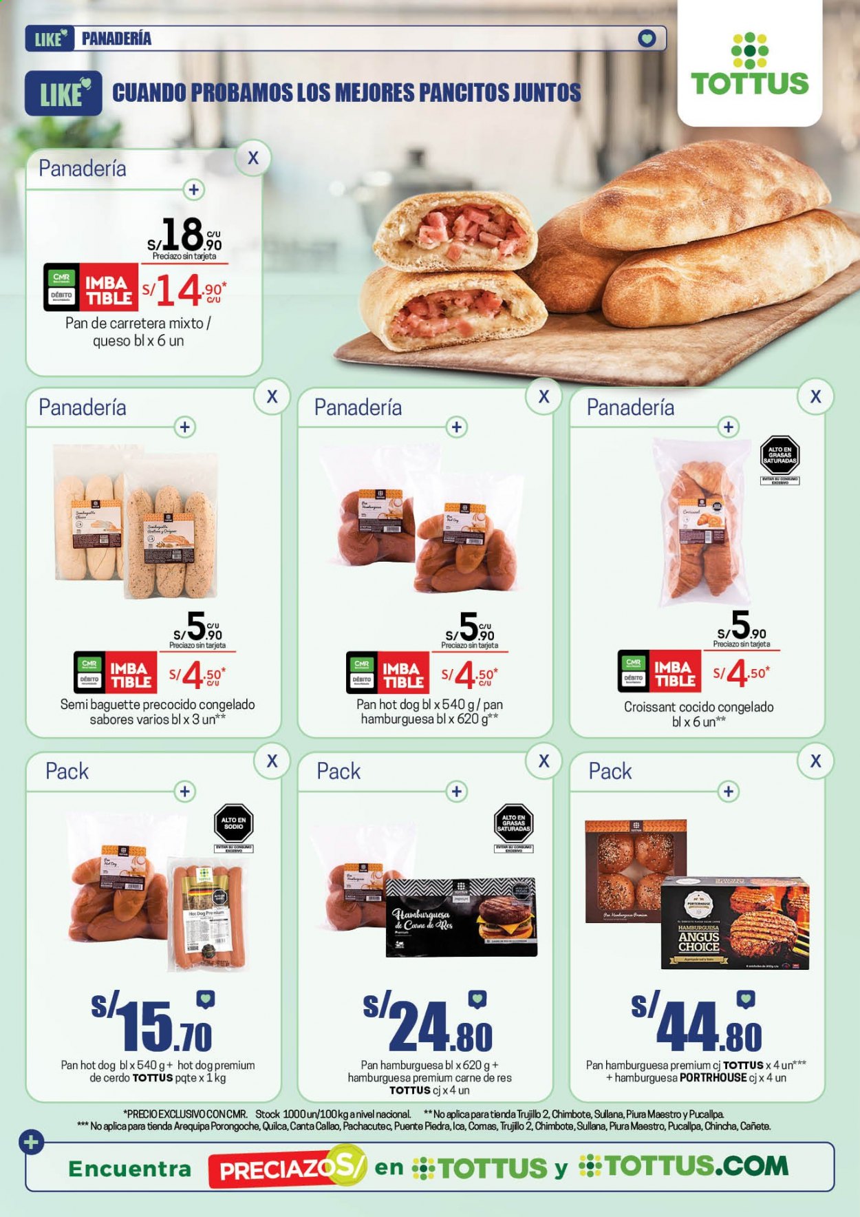 thumbnail - Folleto actual Tottus - 3.6.2021 - 20.6.2021 - Ventas - angus, hamburguesa, baguette, pan, croissant, hot dog, queso. Página 8.