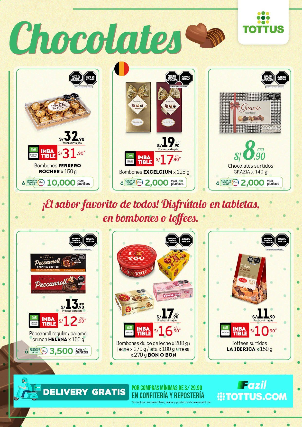 thumbnail - Folleto actual Tottus - 18.6.2021 - 30.6.2021 - Ventas - bombones, Ferrero Rocher, Bon o Bon, dulce de leche. Página 2.