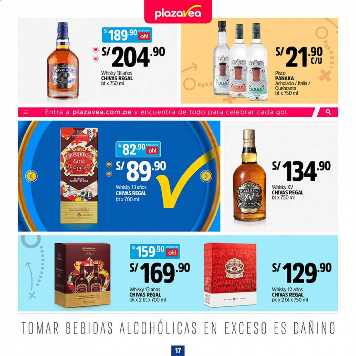 thumbnail - Folleto actual Plaza Vea - 28.6.2021 - 11.7.2021 - Ventas - bebida, whisky, bebida alcohólica. Página 17.