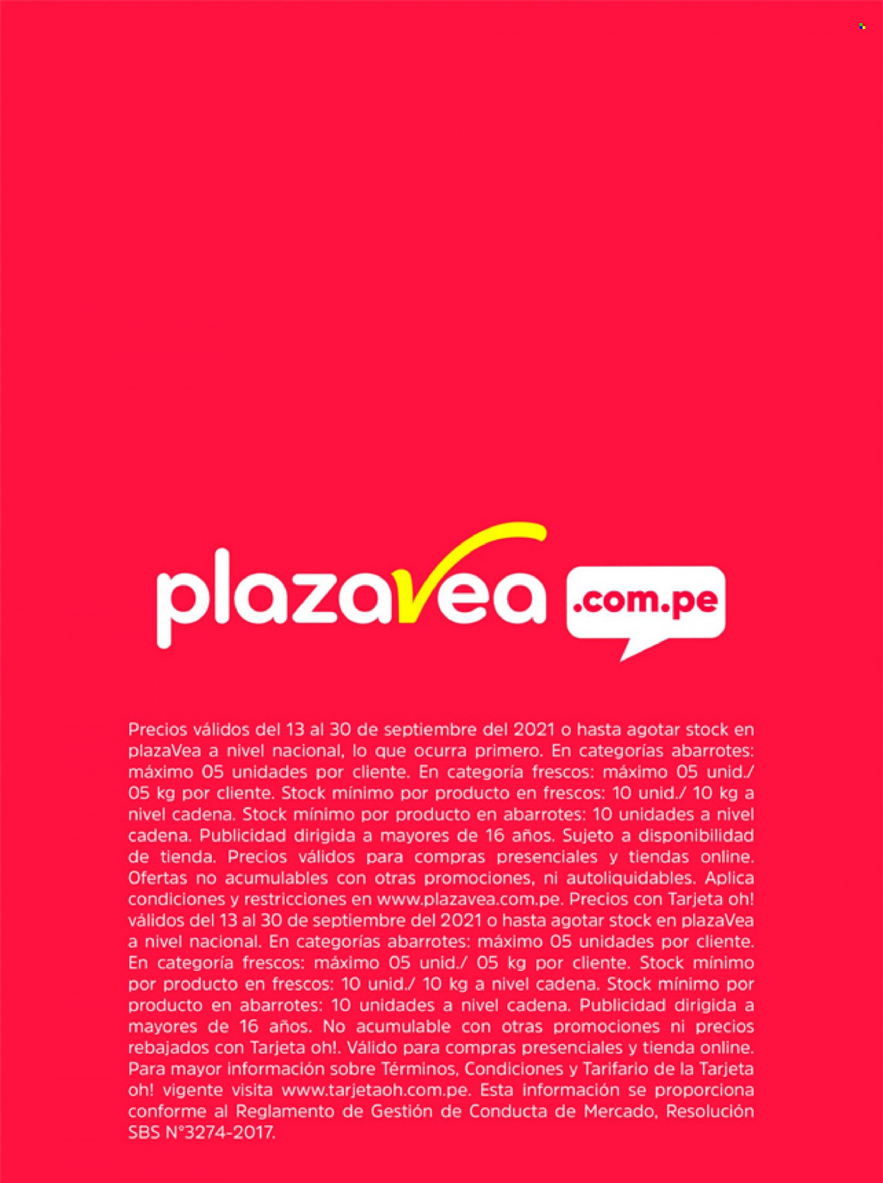 thumbnail - Folleto actual Plaza Vea - 13.9.2021 - 30.9.2021 - Ventas - cadena. Página 17.