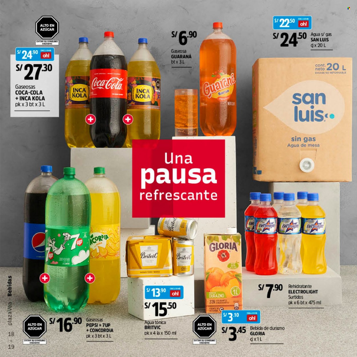 thumbnail - Folleto actual Plaza Vea - 16.9.2021 - 30.9.2021 - Ventas - bebida, Coca-cola, Pepsi, 7UP, gaseosa. Página 18.