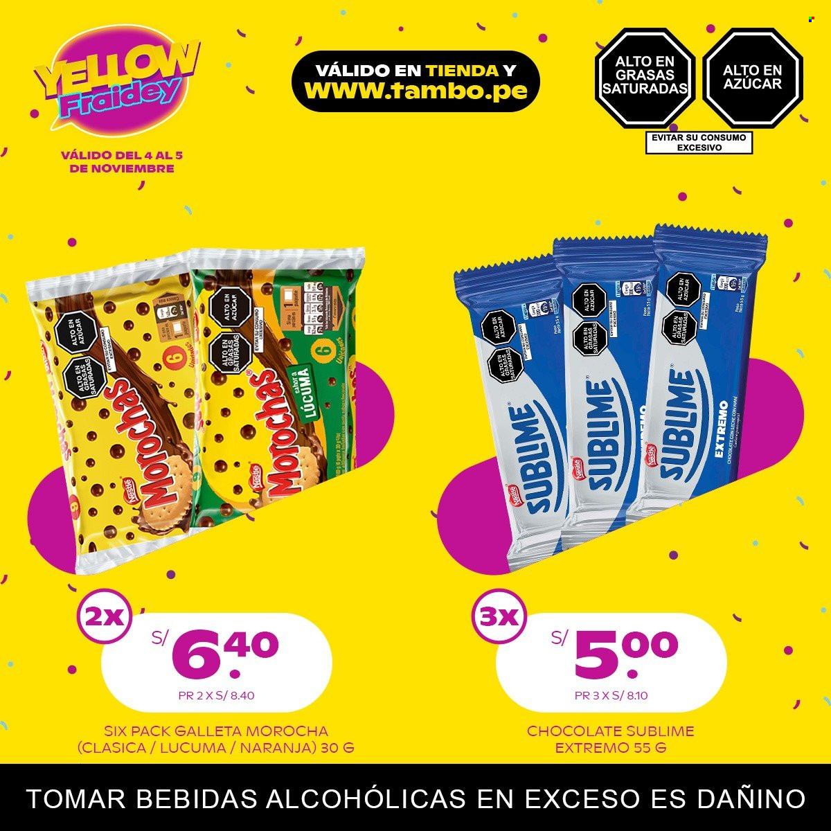thumbnail - Folleto actual Tambo - 5.11.2021 - 6.11.2021 - Ventas - chocolate, galletas, bebida, bebida alcohólica. Página 1.
