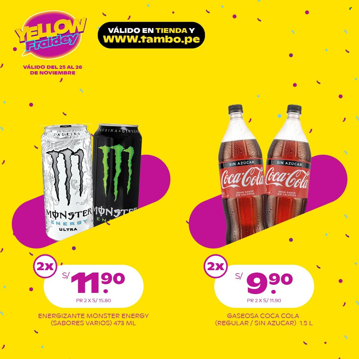 thumbnail - Folleto actual Tambo - 25.11.2021 - 26.11.2021 - Ventas - Coca-cola, Monster Energy, gaseosa. Página 3.