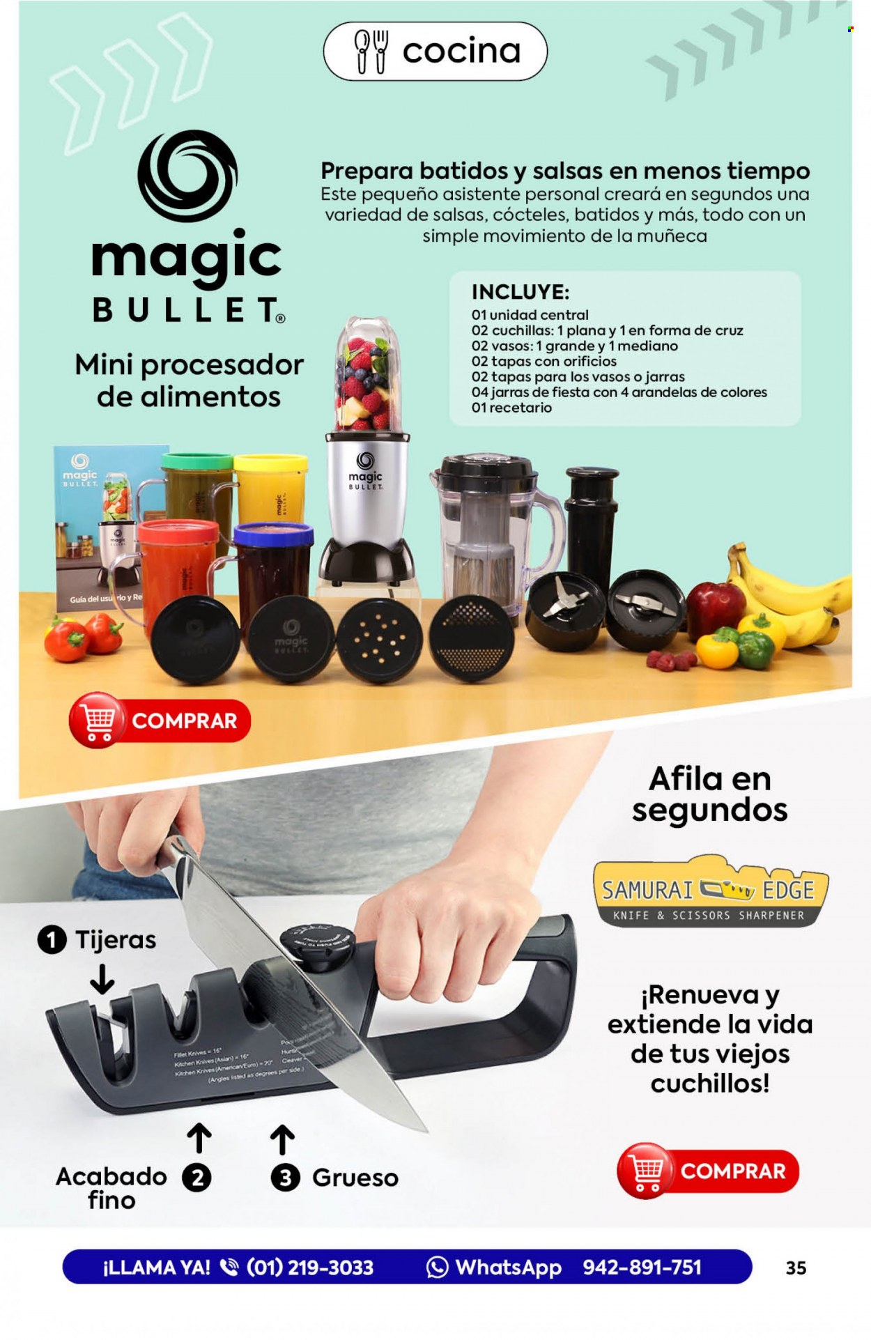 thumbnail - Folleto actual Quality Products - Ventas - jarra, vaso, cuchillo, robot de cocina, muñeca. Página 35.