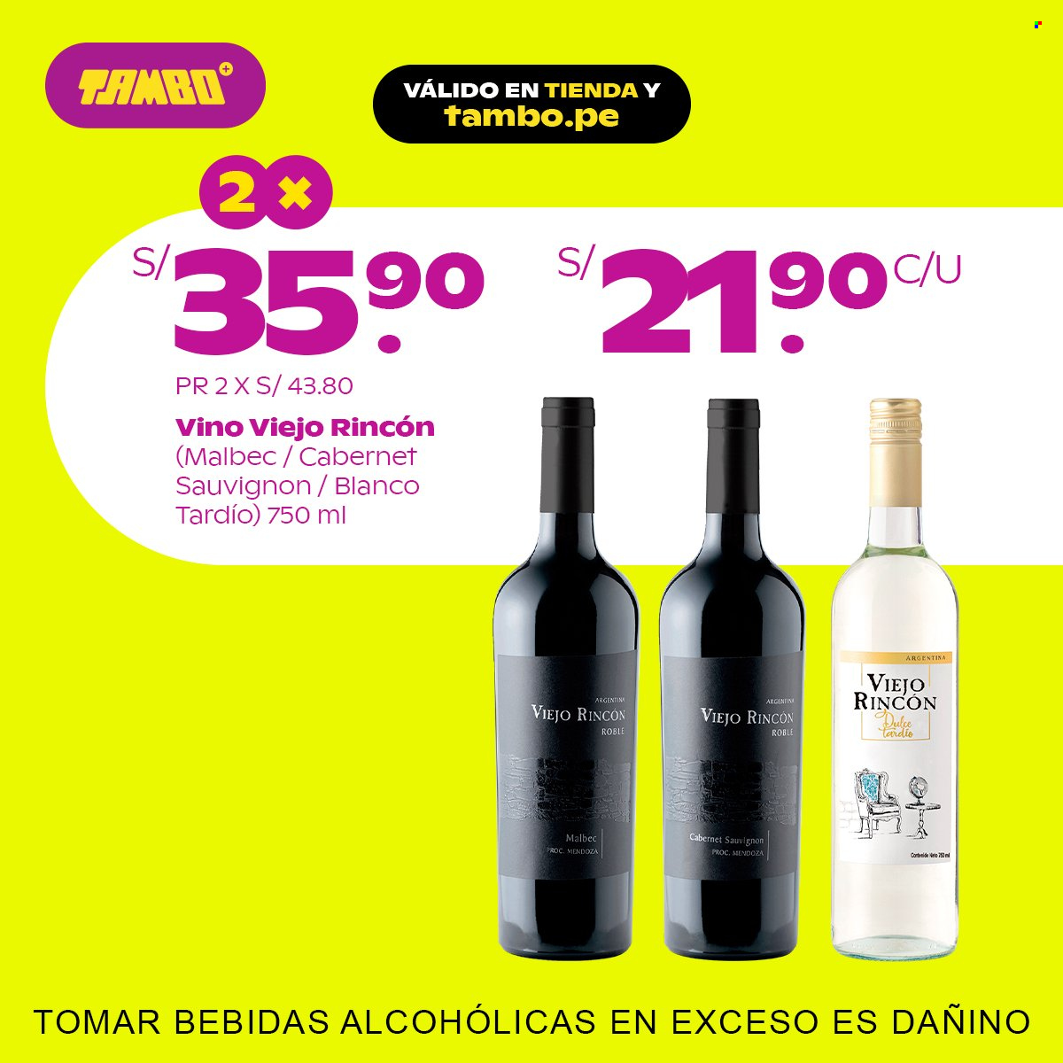 thumbnail - Folleto actual Tambo - 6.1.2022 - 2.2.2022 - Ventas - bebida, vino, Cabernet Sauvignon, bebida alcohólica. Página 3.