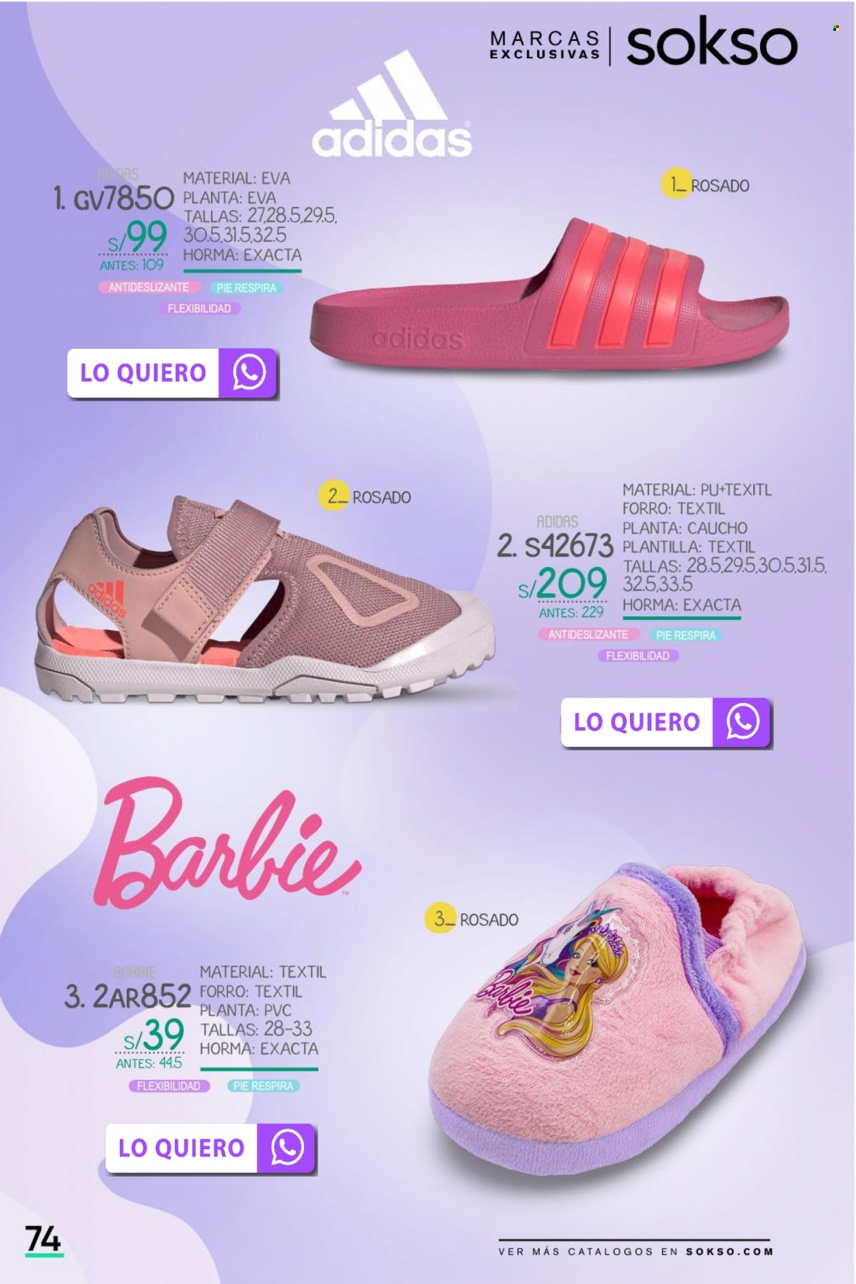thumbnail - Folleto actual SOKSO - 31.10.2022 - 4.12.2022 - Ventas - Adidas, Barbie. Página 74.