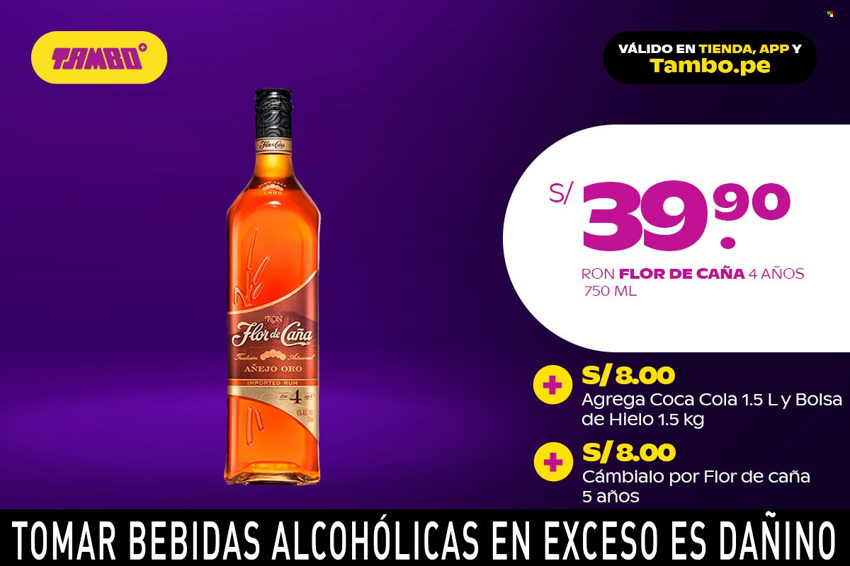 thumbnail - Folleto actual Tambo - 5.1.2023 - 1.2.2023 - Ventas - bebida alcohólica, bebida, Coca-cola, ron, Flor de Caña. Página 7.