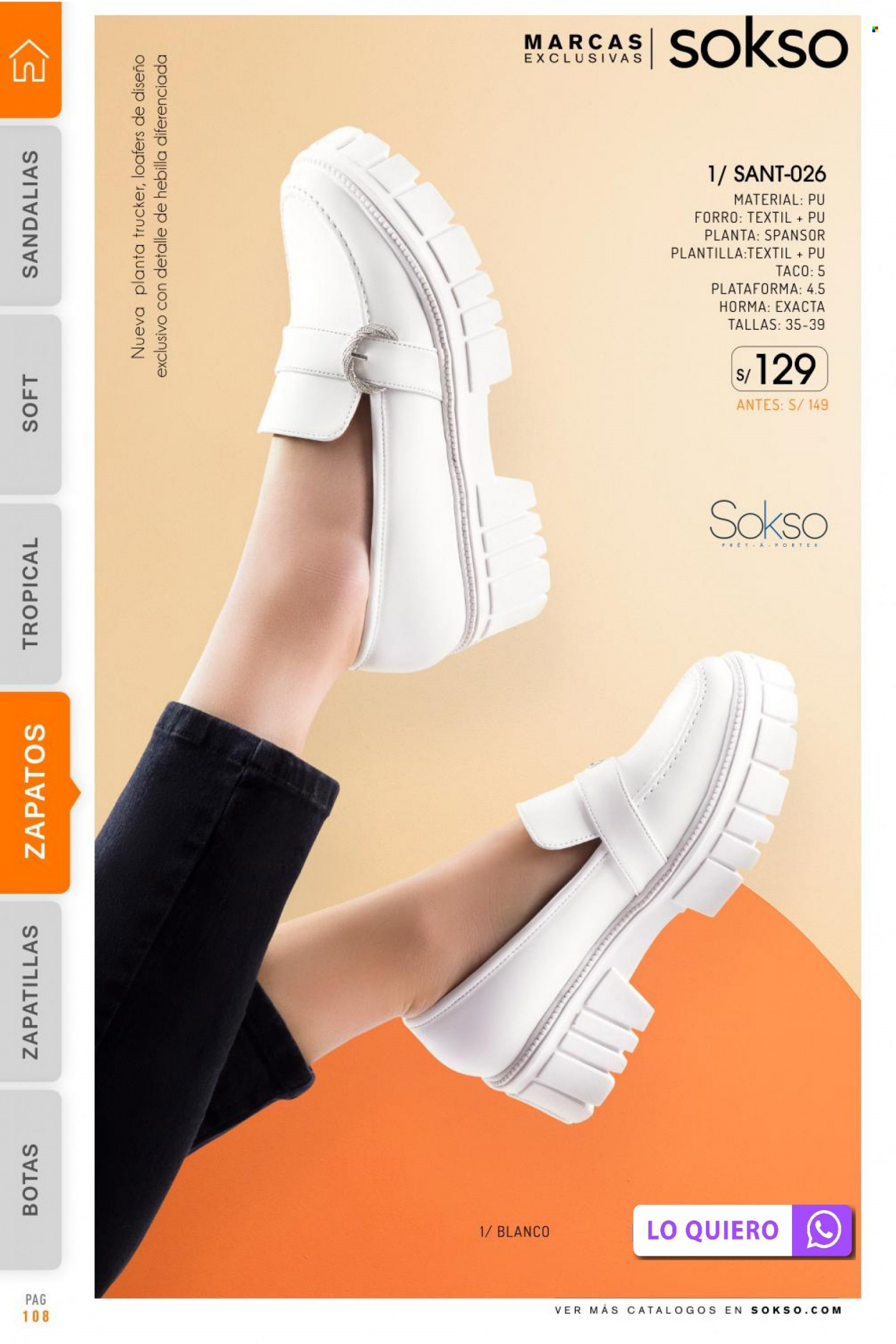 thumbnail - Folleto actual SOKSO - 23.1.2023 - 12.2.2023 - Ventas - botas, zapatilla, zapatos, sandalias. Página 108.
