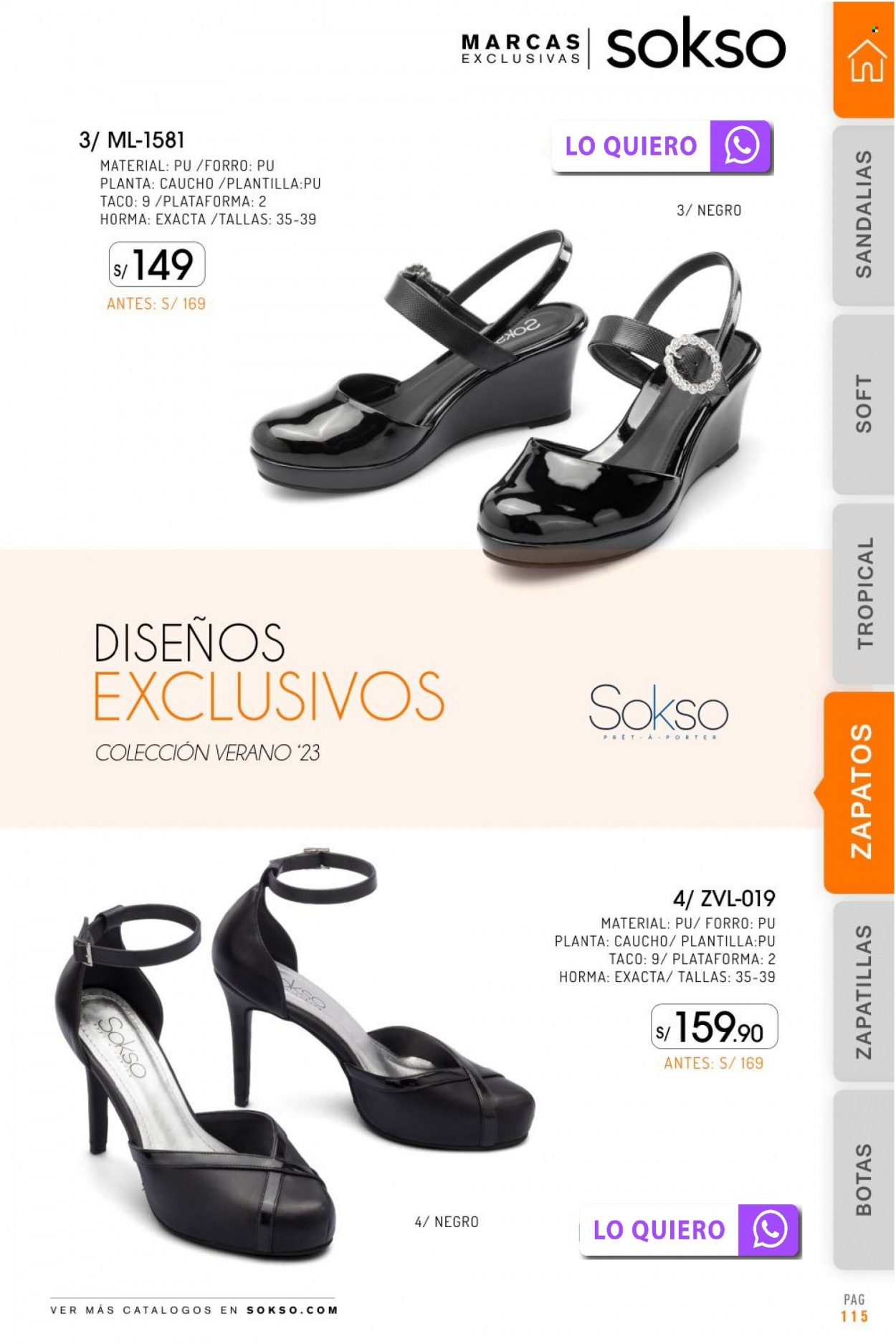 thumbnail - Folleto actual SOKSO - 23.1.2023 - 12.2.2023 - Ventas - botas, zapatilla, zapatos, sandalias. Página 115.