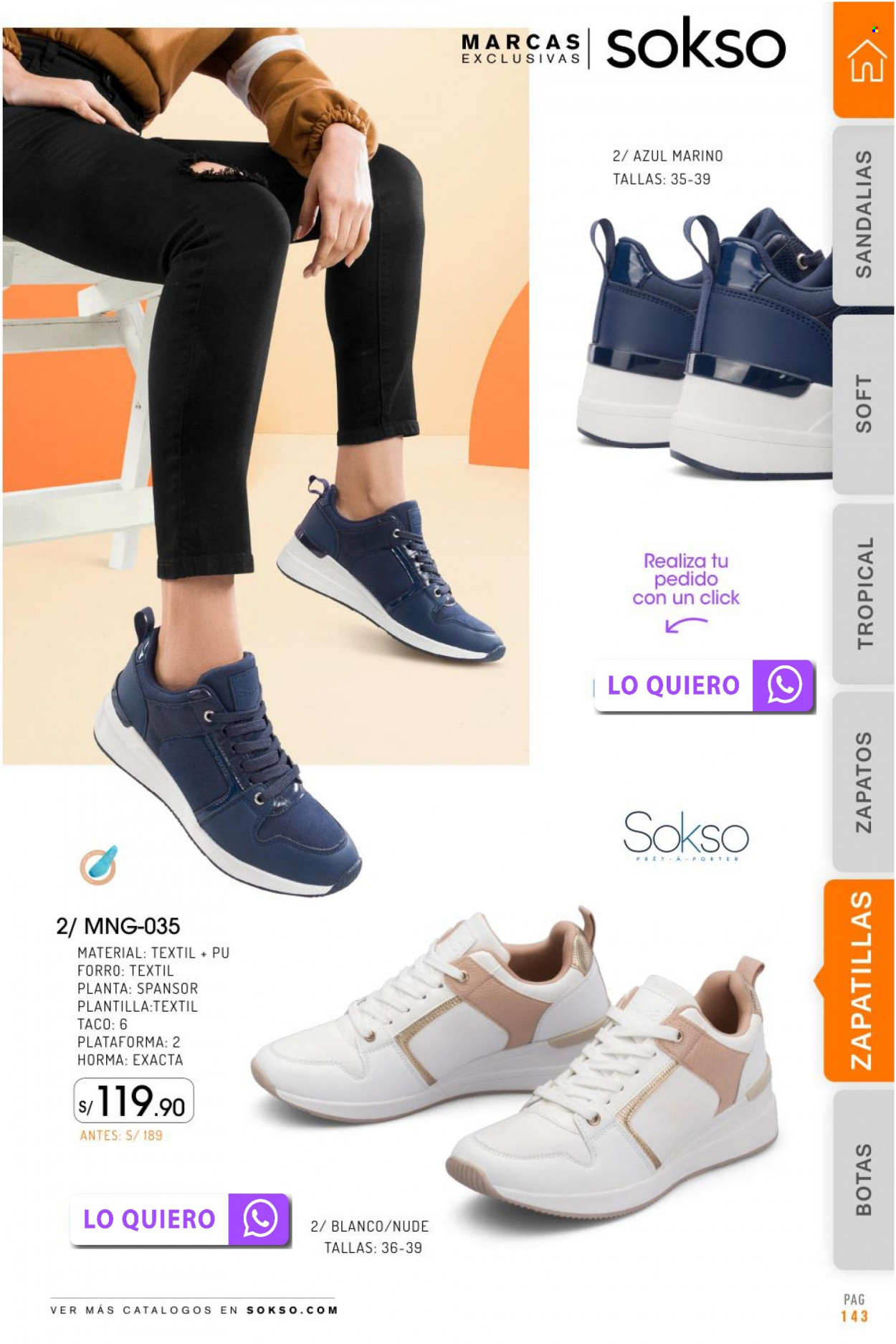 thumbnail - Folleto actual SOKSO - 23.1.2023 - 12.2.2023 - Ventas - botas, zapatilla, zapatos, sandalias. Página 143.