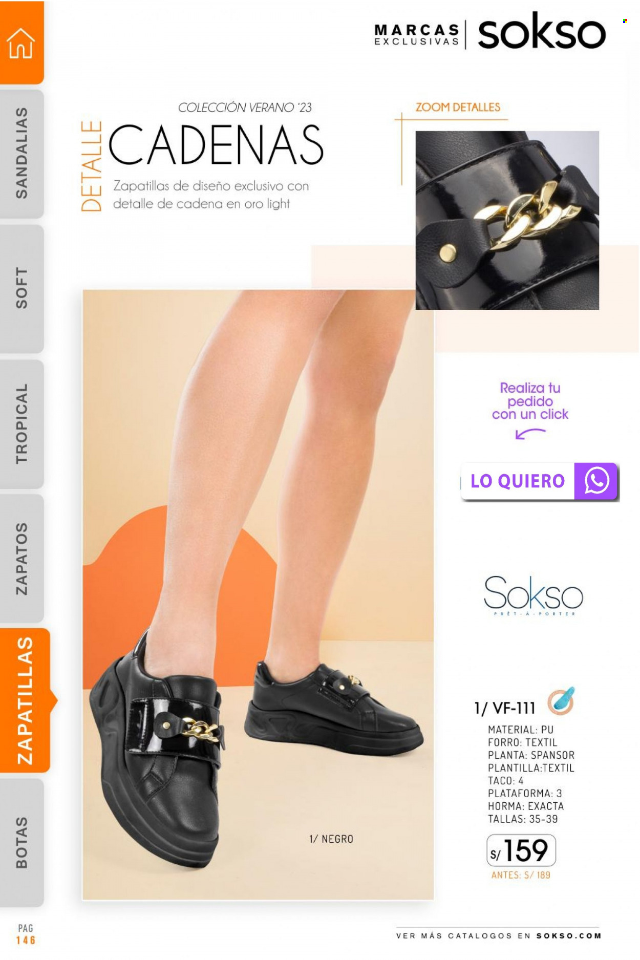 thumbnail - Folleto actual SOKSO - 23.1.2023 - 12.2.2023 - Ventas - botas, zapatilla, zapatos, sandalias. Página 146.